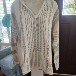 Lovestitch Cream and Blue Striped Sweater